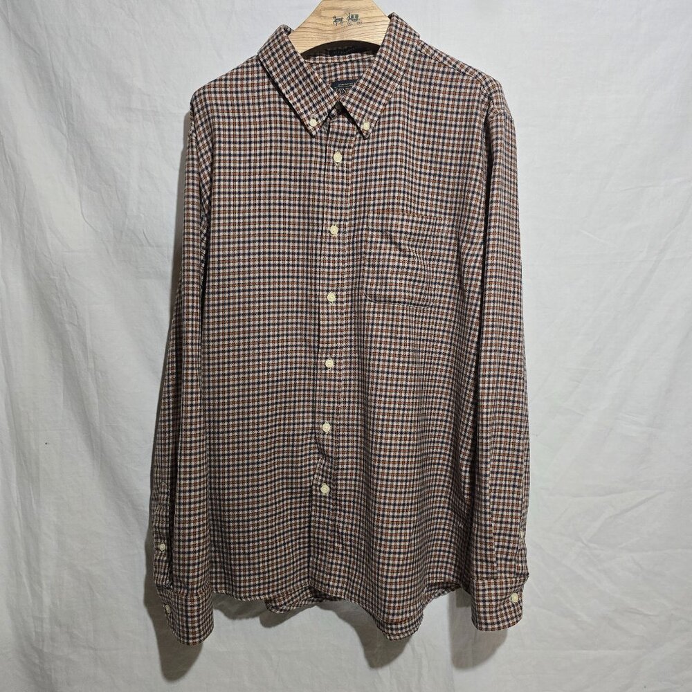 Pendleton Sir Pendleton 100% Merino Wool LS BF Flannel - Blue Orange Plaid - XL*